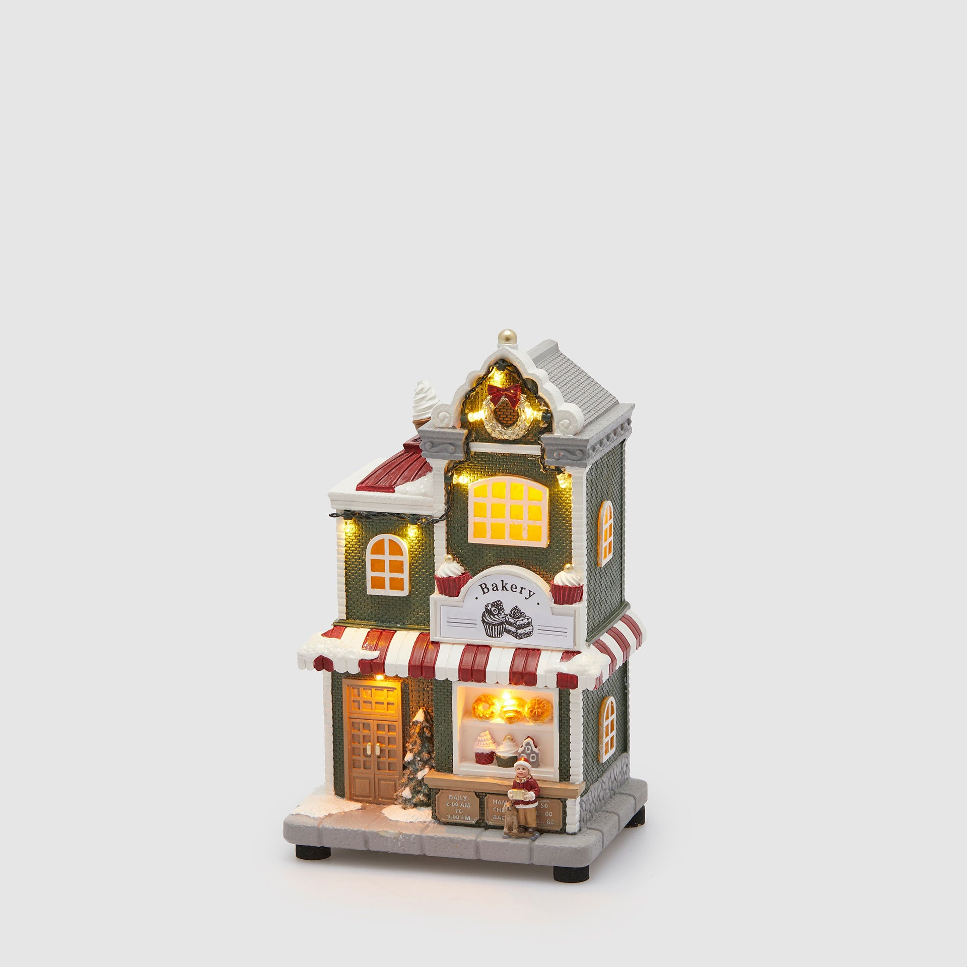 EDG Enzo De Gasperi Casetta di Natale con Musica e LED 24x15cm Decorazione Natalizia