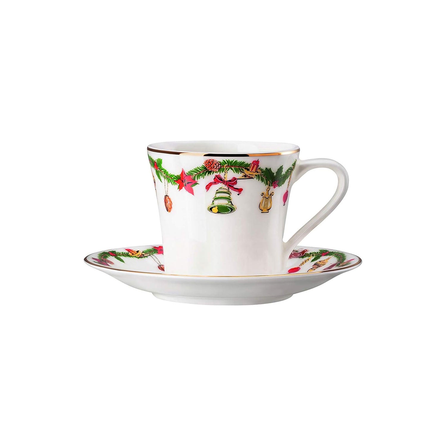 HUTSCHENREUTHER Nora Tazza Espresso 90ml con Piattino 12cm Porcellana Tavola Natalizia