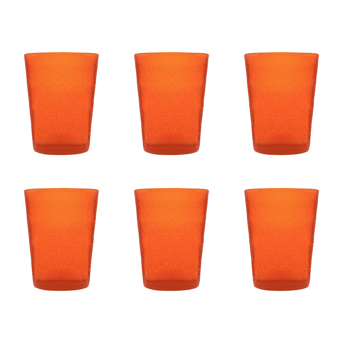 MEMENTO Bicchieri Acqua Monocolore Orange Arancione Set 6 Pezzi 250ml Pasta di Vetro