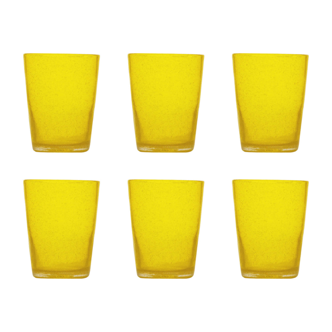 MEMENTO Bicchieri Acqua Monocolore Yellow Giallo Set 6 Pezzi 250ml Pasta di Vetro