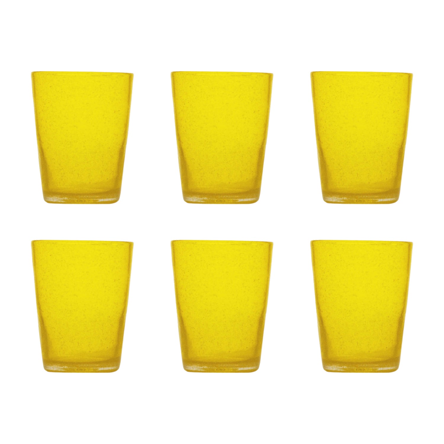 MEMENTO Bicchieri Acqua Monocolore Yellow Giallo Set 6 Pezzi 250ml Pasta di Vetro