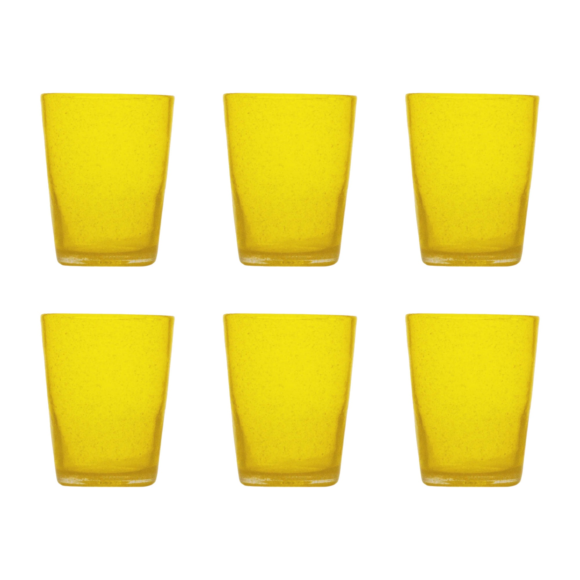 MEMENTO Bicchieri Acqua Monocolore Yellow Giallo Set 6 Pezzi 250ml Pasta di Vetro