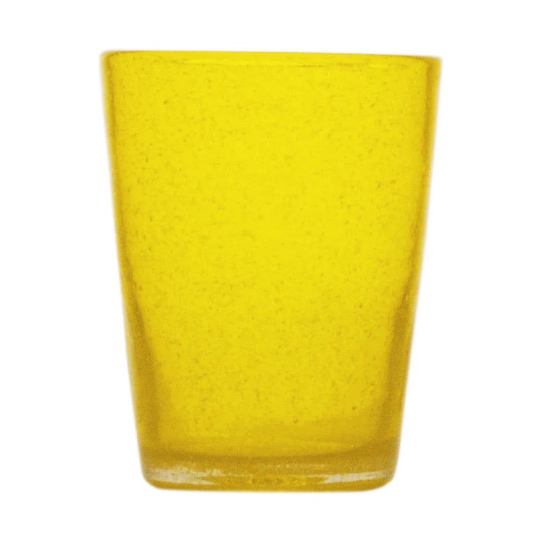 MEMENTO Bicchieri Acqua Monocolore Yellow Giallo Set 6 Pezzi 250ml Pasta di Vetro