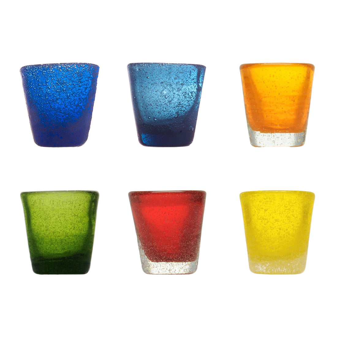 MEMENTO Bicchieri da Shot Liquore Colorati Vivace Set 6 Pezzi 50ml Pasta di Vetro