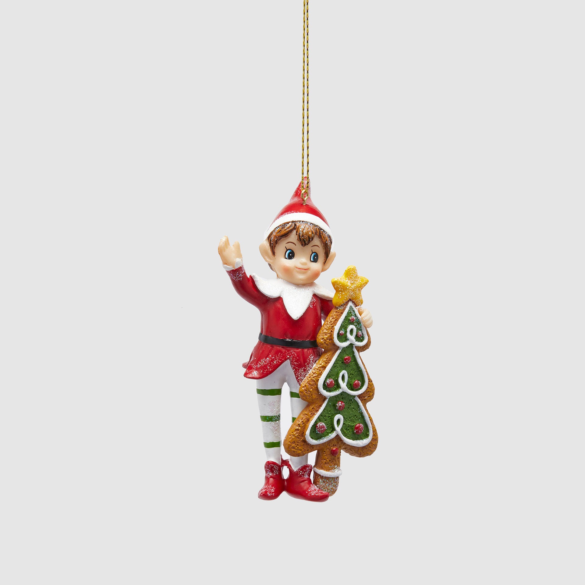 EDG Enzo De Gasperi Pendaglio Addobbo per Albero di Natale Elfo 13cm Resina