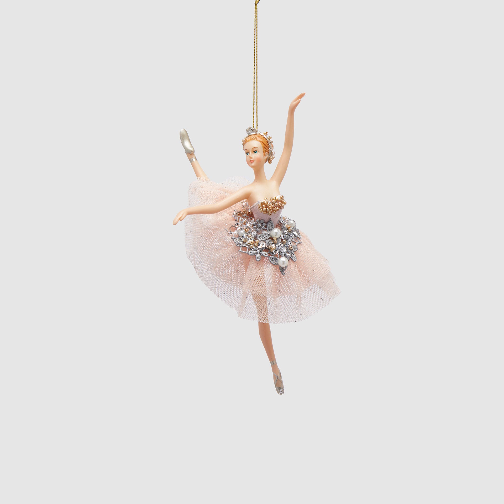 EDG Enzo De Gasperi Pendaglio Addobbo per Albero di Natale Ballerina 18cm Rosa Resina