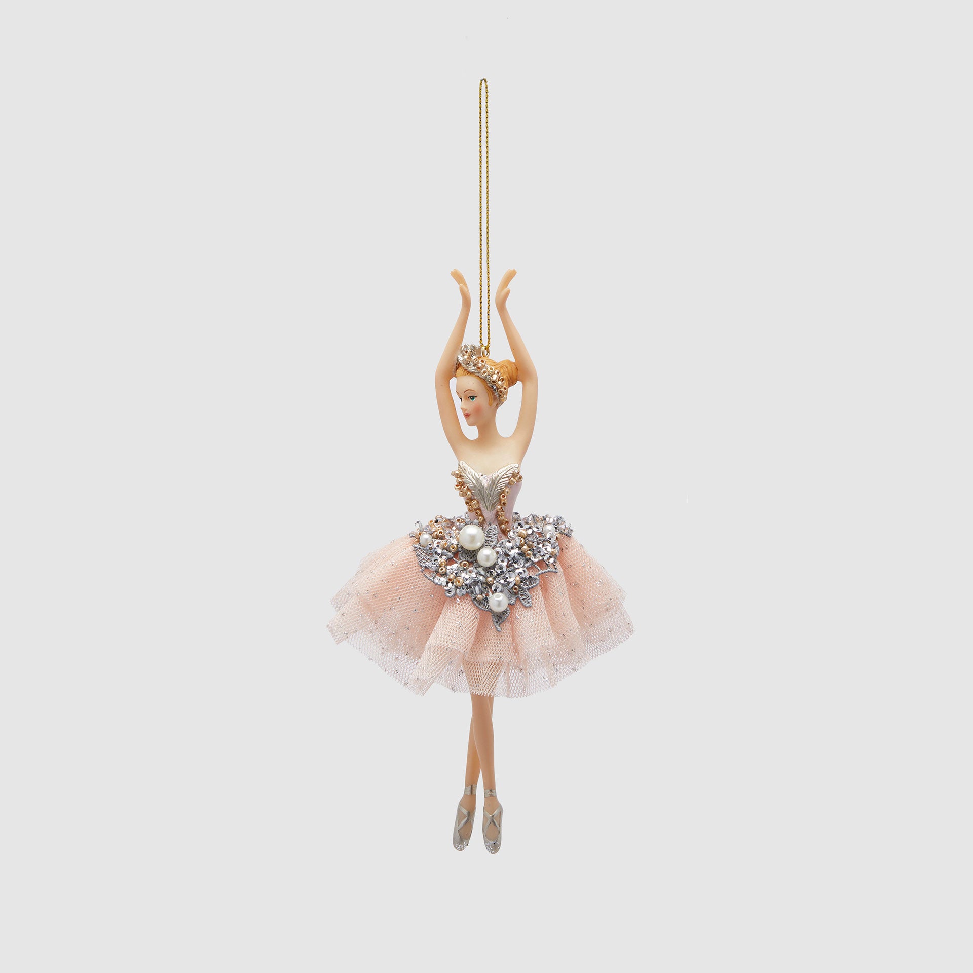 EDG Enzo De Gasperi Pendaglio Addobbo per Albero di Natale Ballerina 18cm Rosa Resina