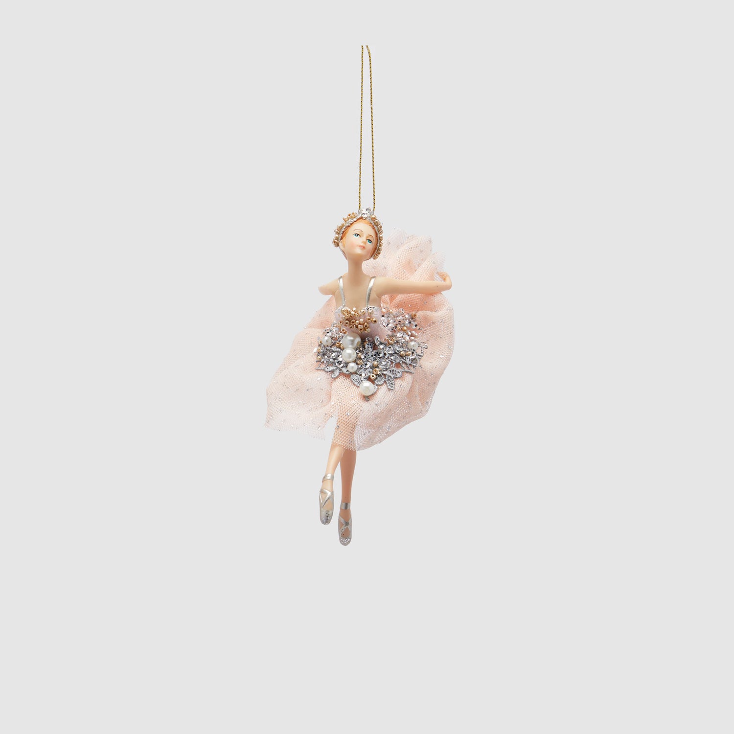 EDG Enzo De Gasperi Pendaglio Addobbo per Albero di Natale Ballerina 18cm Rosa Resina