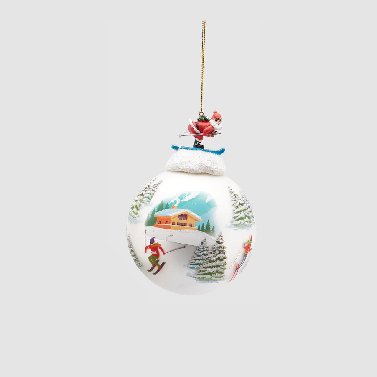 EDG Enzo De Gasperi Sfera Pallina per Albero di Natale Sport Invernali 10cm Vetro