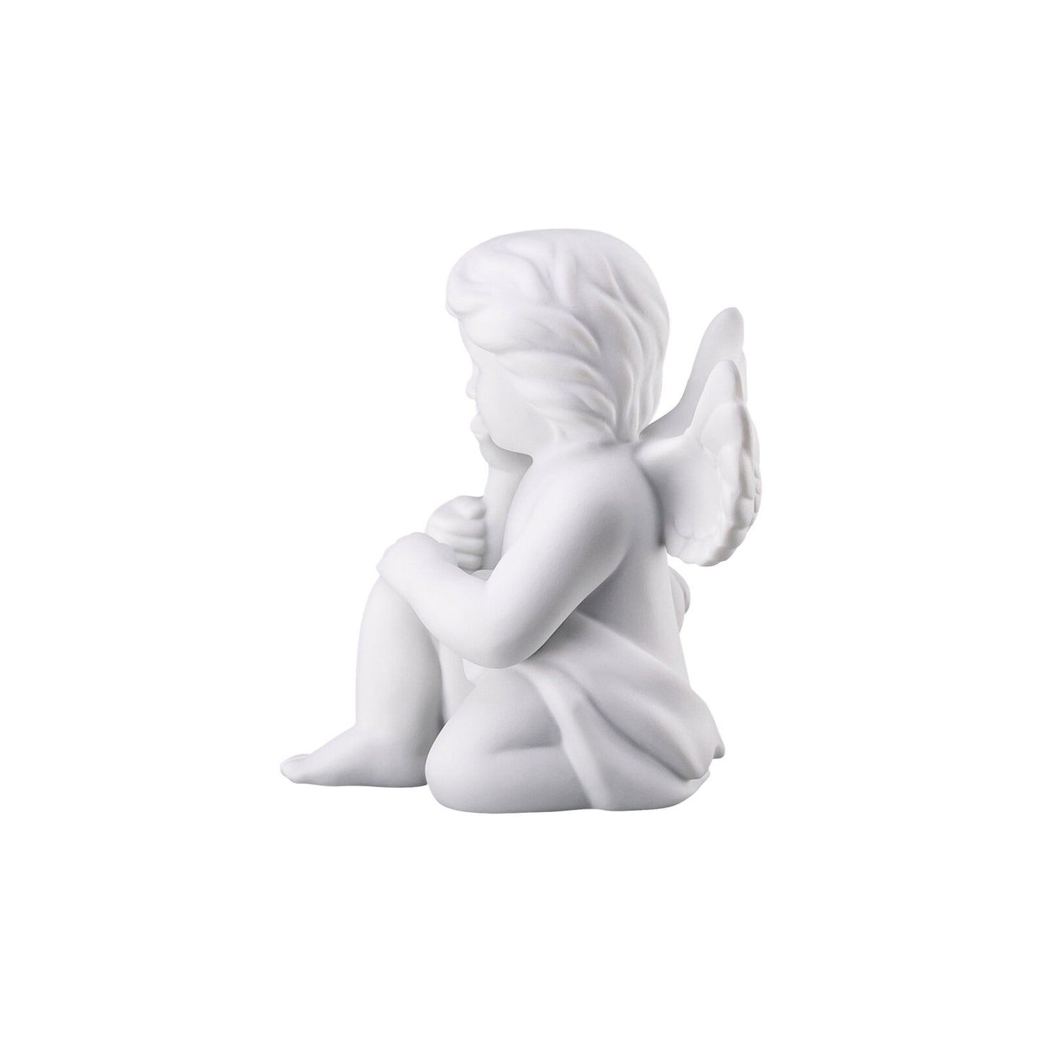 ROSENTHAL Statuina Figurina Angelo con Cerbiatto Bambi 10x9cm Porcellana