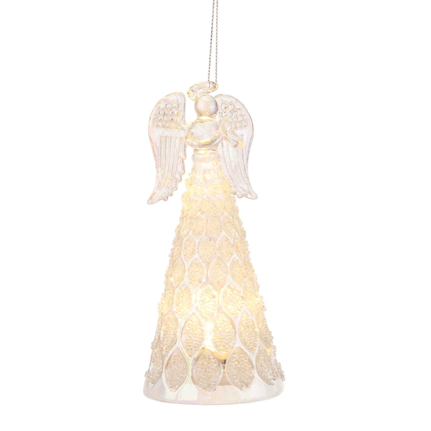 BIZZOTTO Christmas Decoration Christmas Angel Glass 15cm Reflex LED