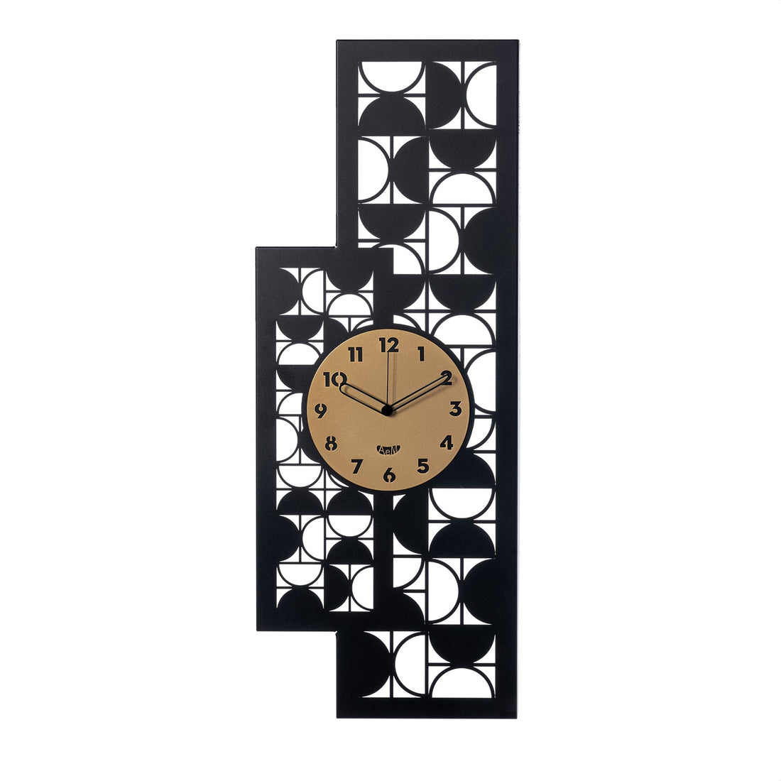 ARTI &amp; MESTIERI Orologio di Design da Parete Vogue Nero Oro Laccato