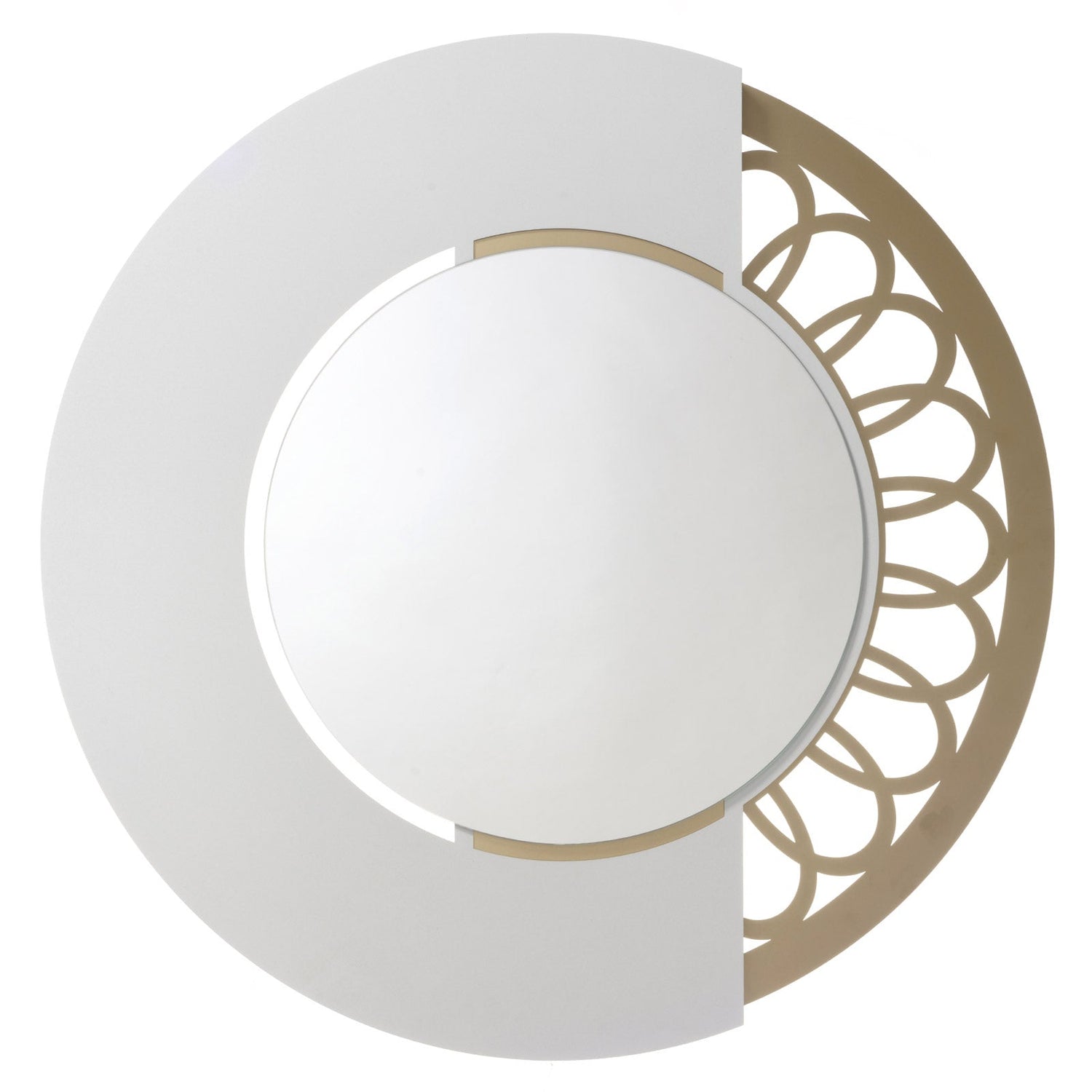 ARTI &amp; MESTIERI Specchio da Parete Decorativo Circolare Adone Oro Trasparente E Bianco Marmo