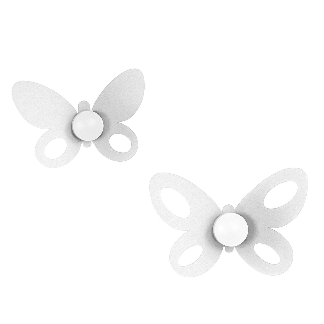 ARTI &amp; MESTIERI Set Ganci Appendiabiti di Design Butterfly (2Pz) Bianco