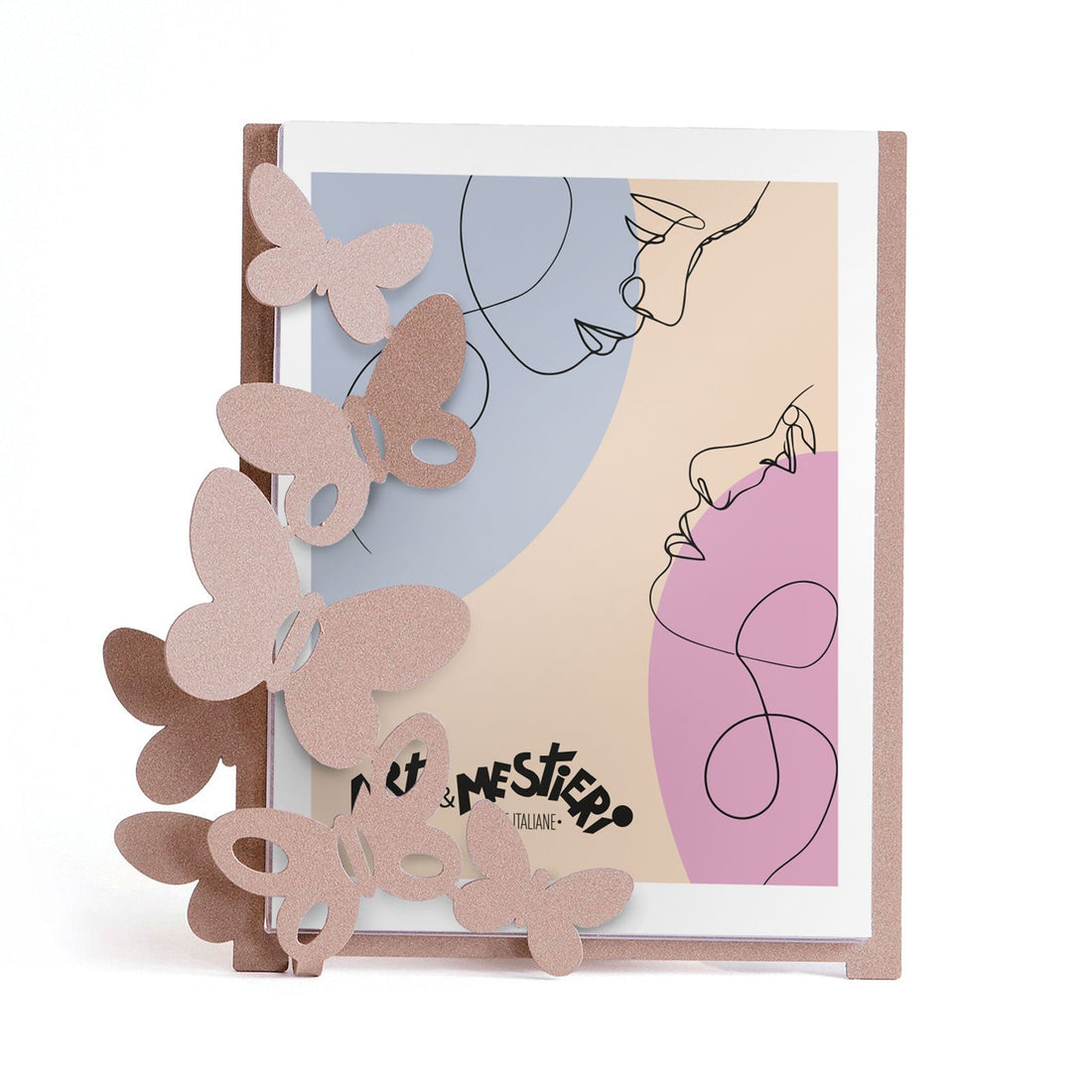 ARTI &amp; MESTIERI Portafoto di Design &quot;Butterfly&quot; Piccolo Beige