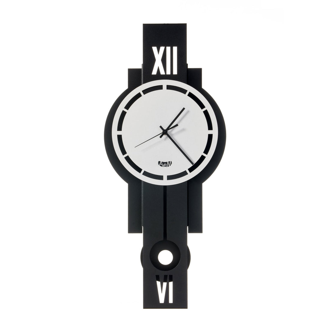 ARTI &amp; MESTIERI Orologio a Pendolo da Muro Moderno Pendolux Nero E Bianco Marmo