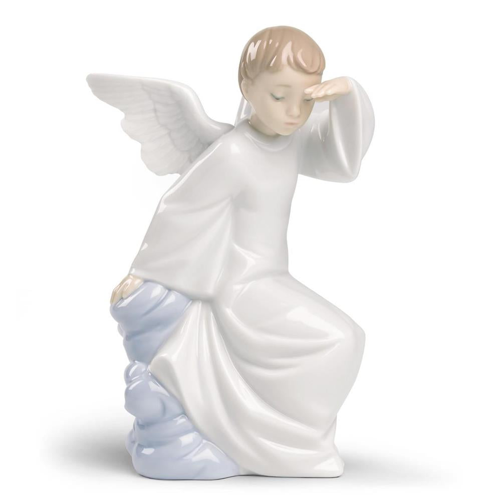 NAO - Figura Statua Statuina Porcellana Angelo Custode 16x10cm Natale 02001597