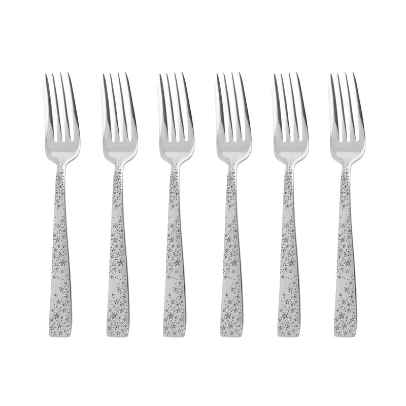 SAMBONET Cometa Table Cutlery 6 Pieces Dessert Forks Sweet Christmas Stainless Steel 52534A55