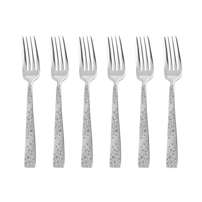 SAMBONET Cometa Table Cutlery 6 Pieces Dessert Forks Sweet Christmas Stainless Steel 52534A55