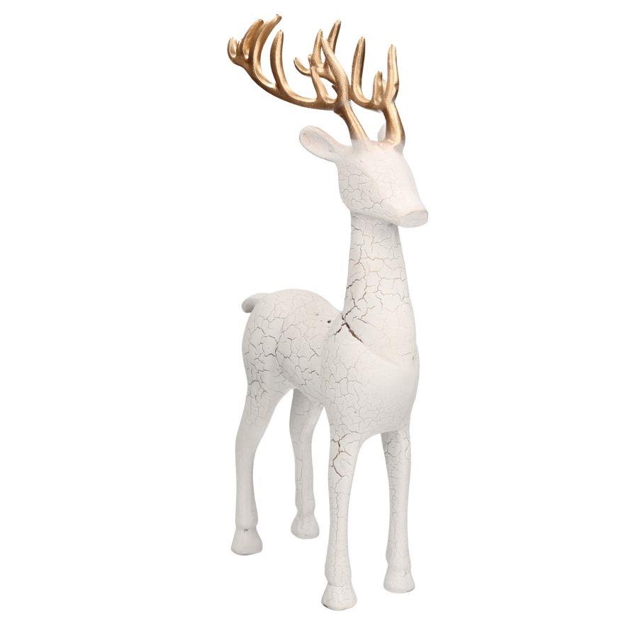 VACCHETTI Reindeer Metal White Gold 35cm Christmas Decoration