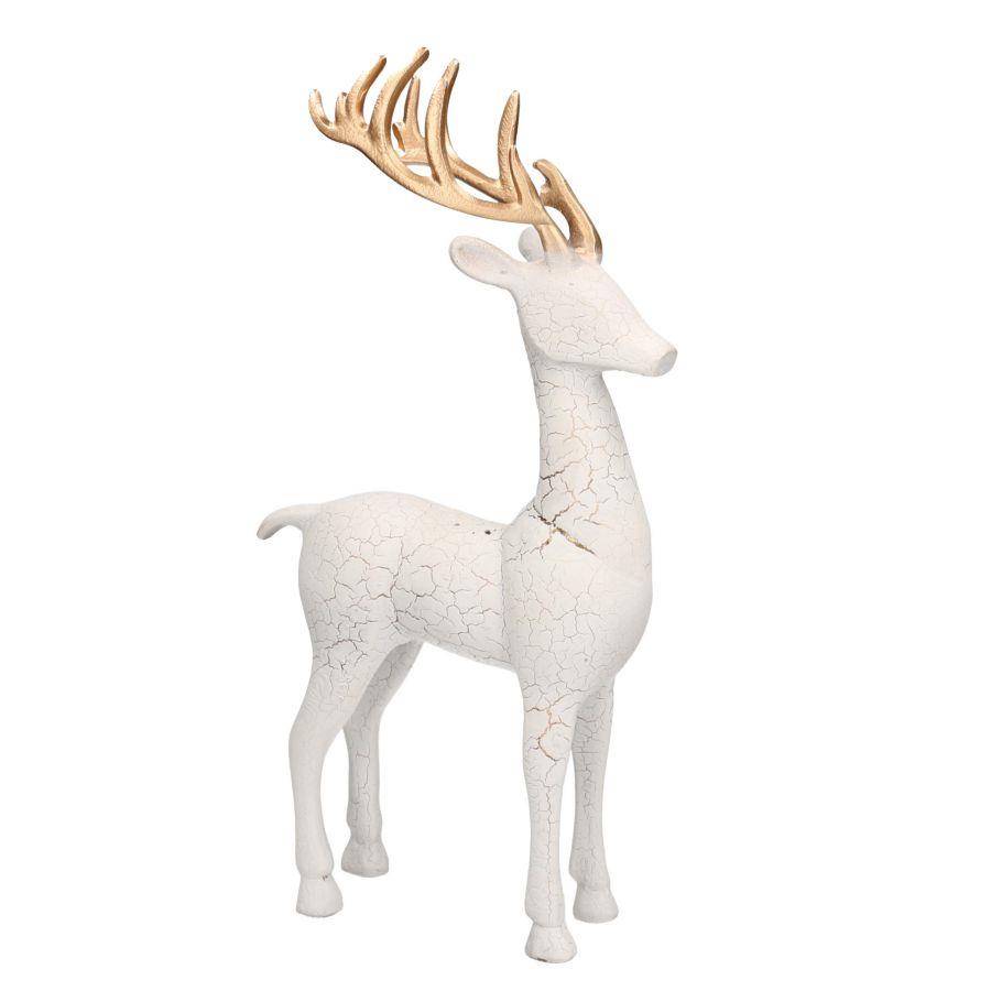 VACCHETTI Reindeer Metal White Gold 35cm Christmas Decoration