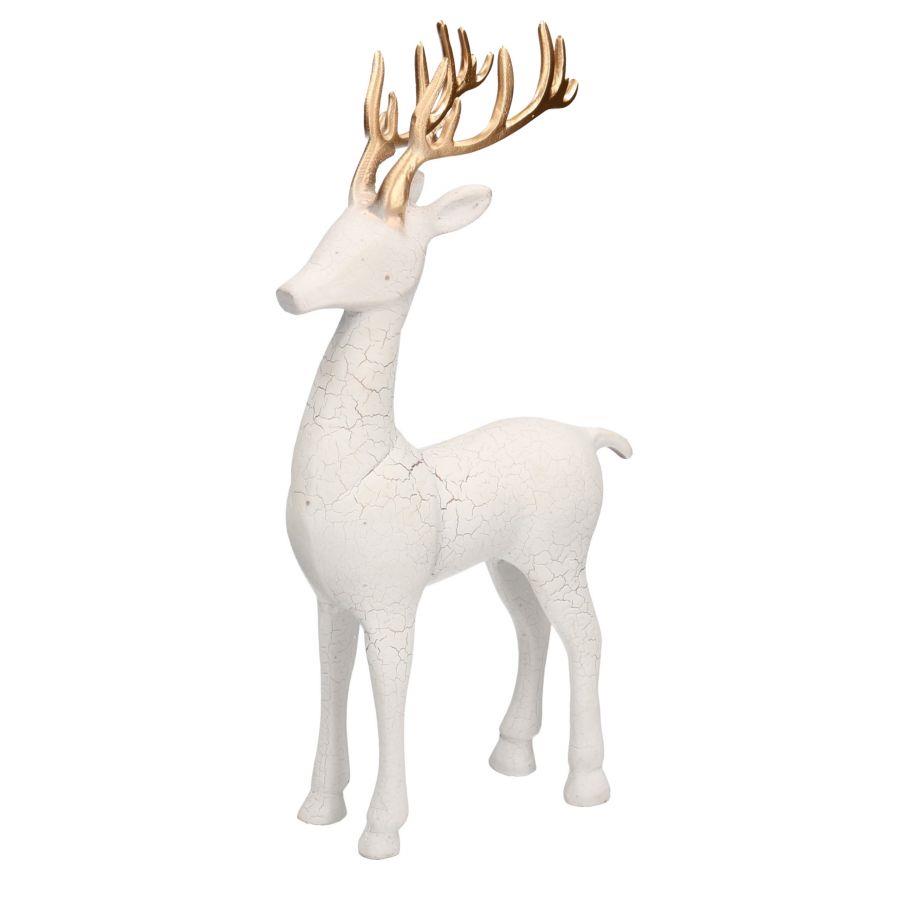 VACCHETTI Reindeer Metal White Gold 35cm Christmas Decoration