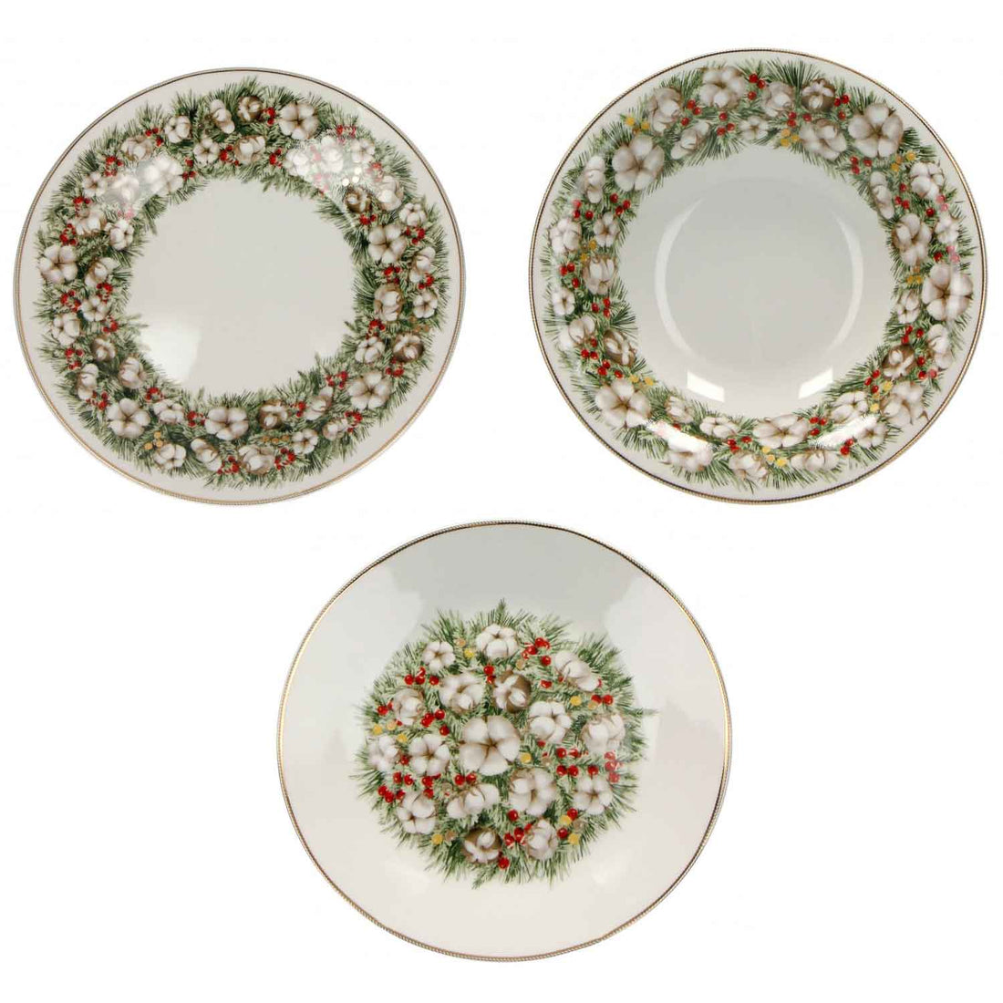 BRANDANI Batuffoli Table Service Plates 18 Pieces Christmas Christmas Table