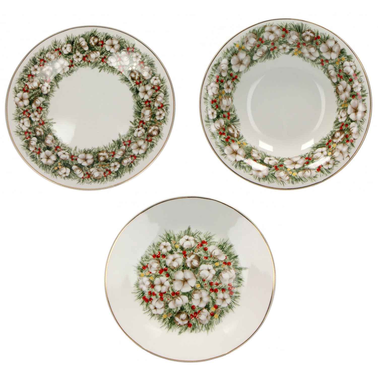 BRANDANI Batuffoli Table Service Plates 18 Pieces Christmas Christmas Table