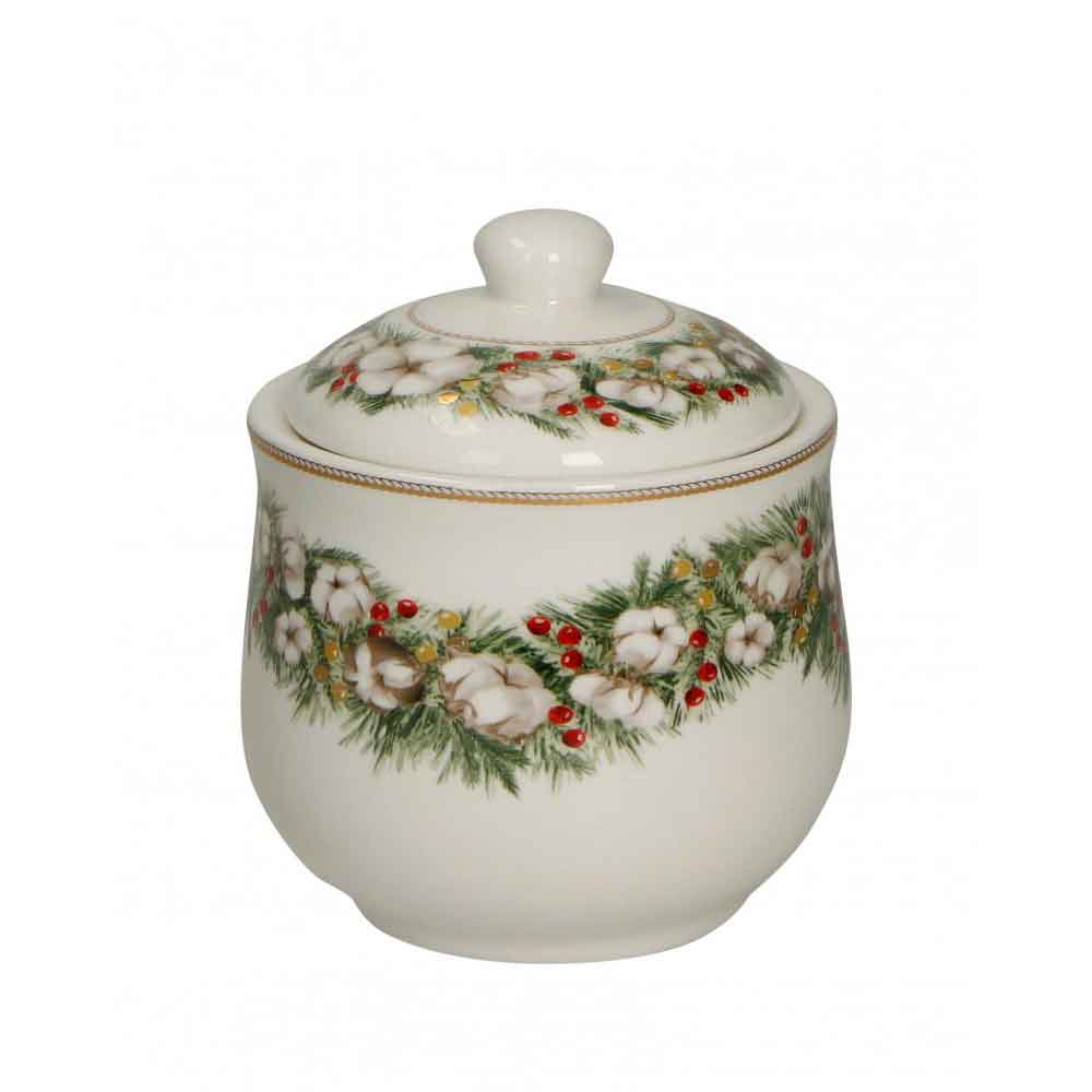 BRANDANI Batuffoli Christmas Sugar Bowl Porcelain Christmas Table