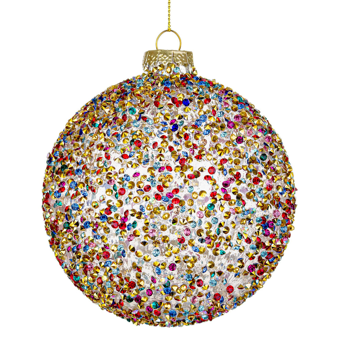 BIZZOTTO Sfera Pallina in Vetro per Albero di Natale Kleis con Rubini 10cm Multicolore