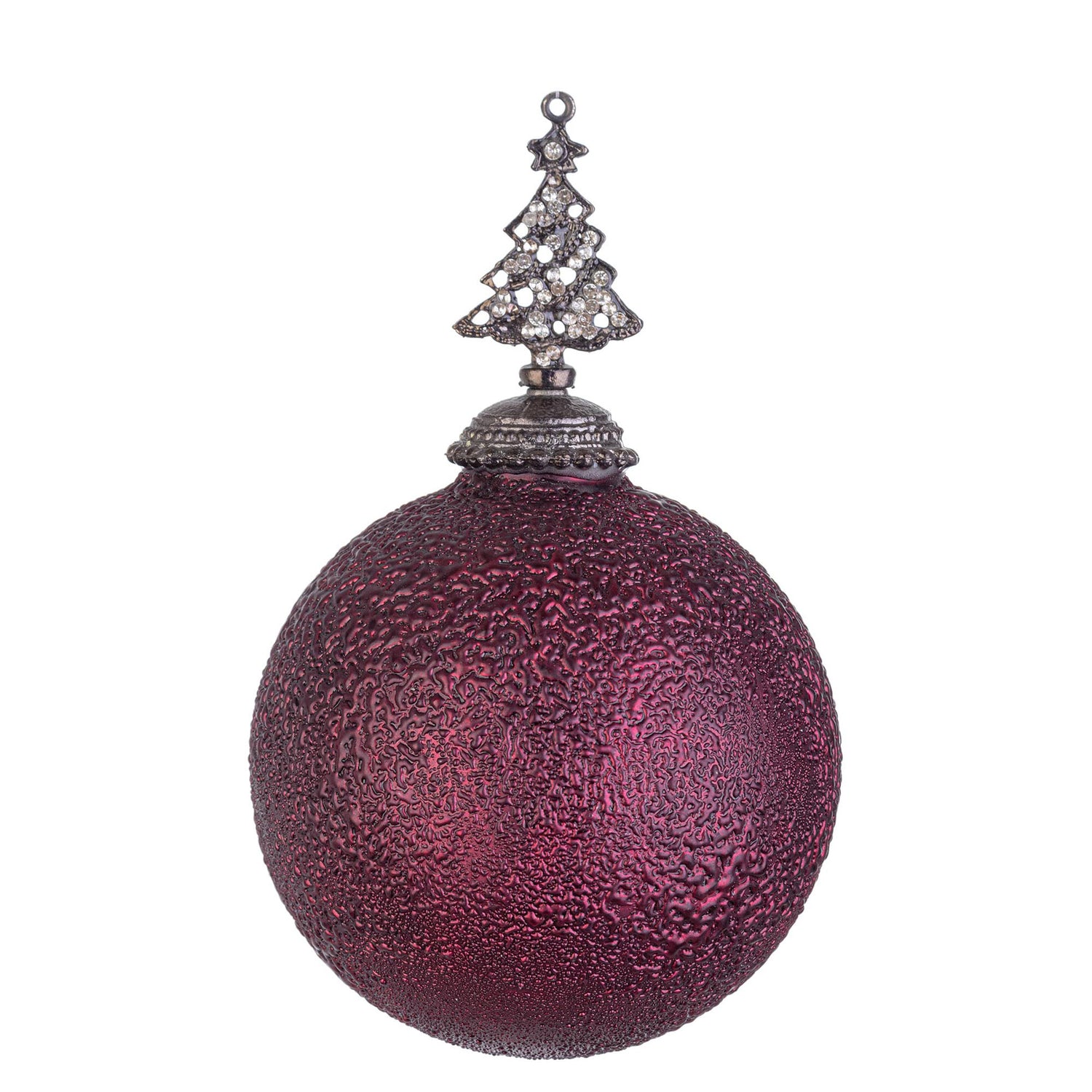 BIZZOTTO Sfera Pallina in Vetro per Albero di Natale Trinket 10cm Rosso Borgogna