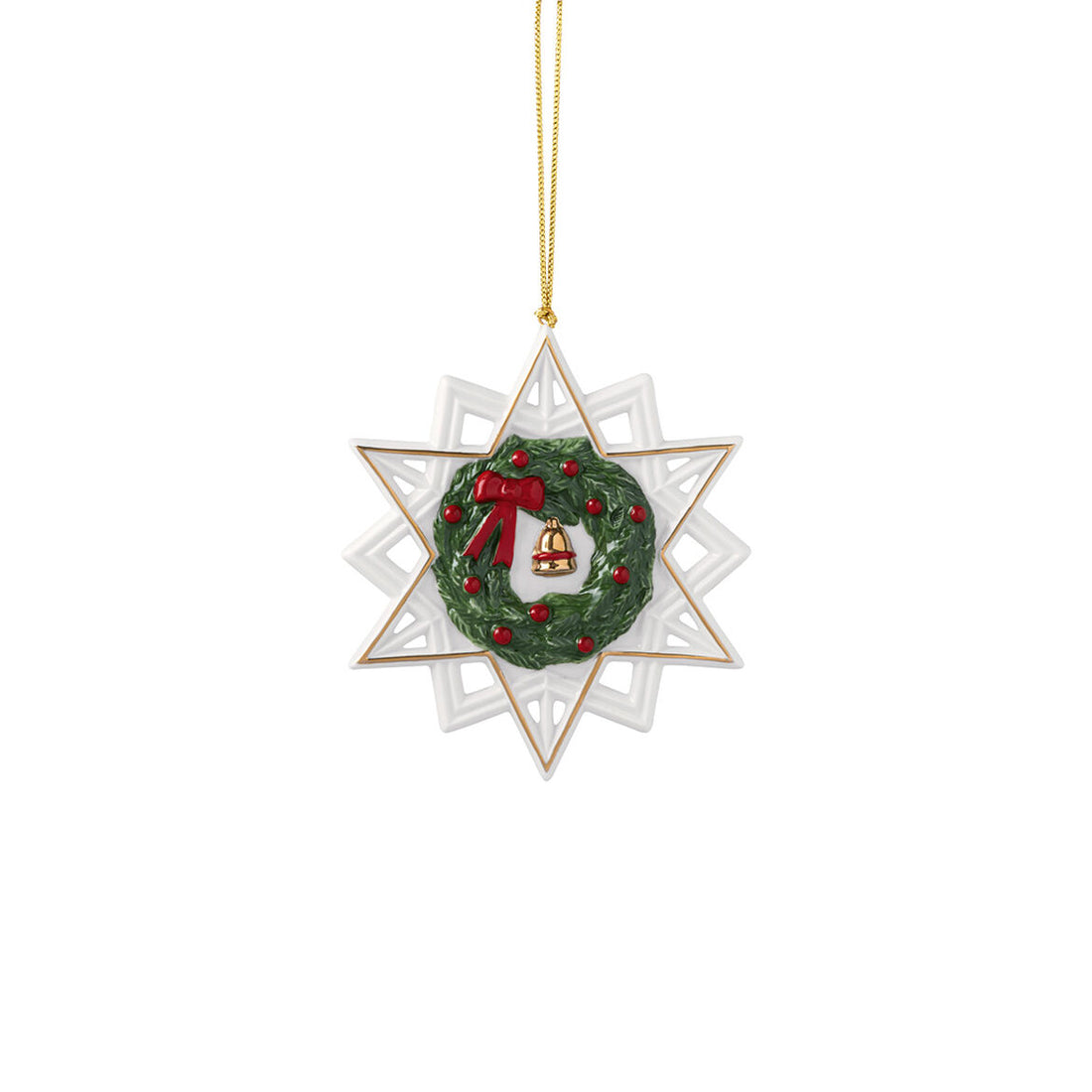 VILLEROY &amp; BOCH Annual Ornaments 2024 Addobbo per Albero di Natale Stella 10,5cm Porcellana