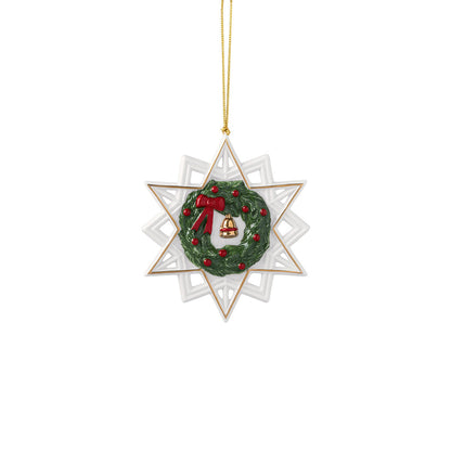 VILLEROY &amp; BOCH Annual Ornaments 2024 Addobbo per Albero di Natale Stella 10,5cm Porcellana