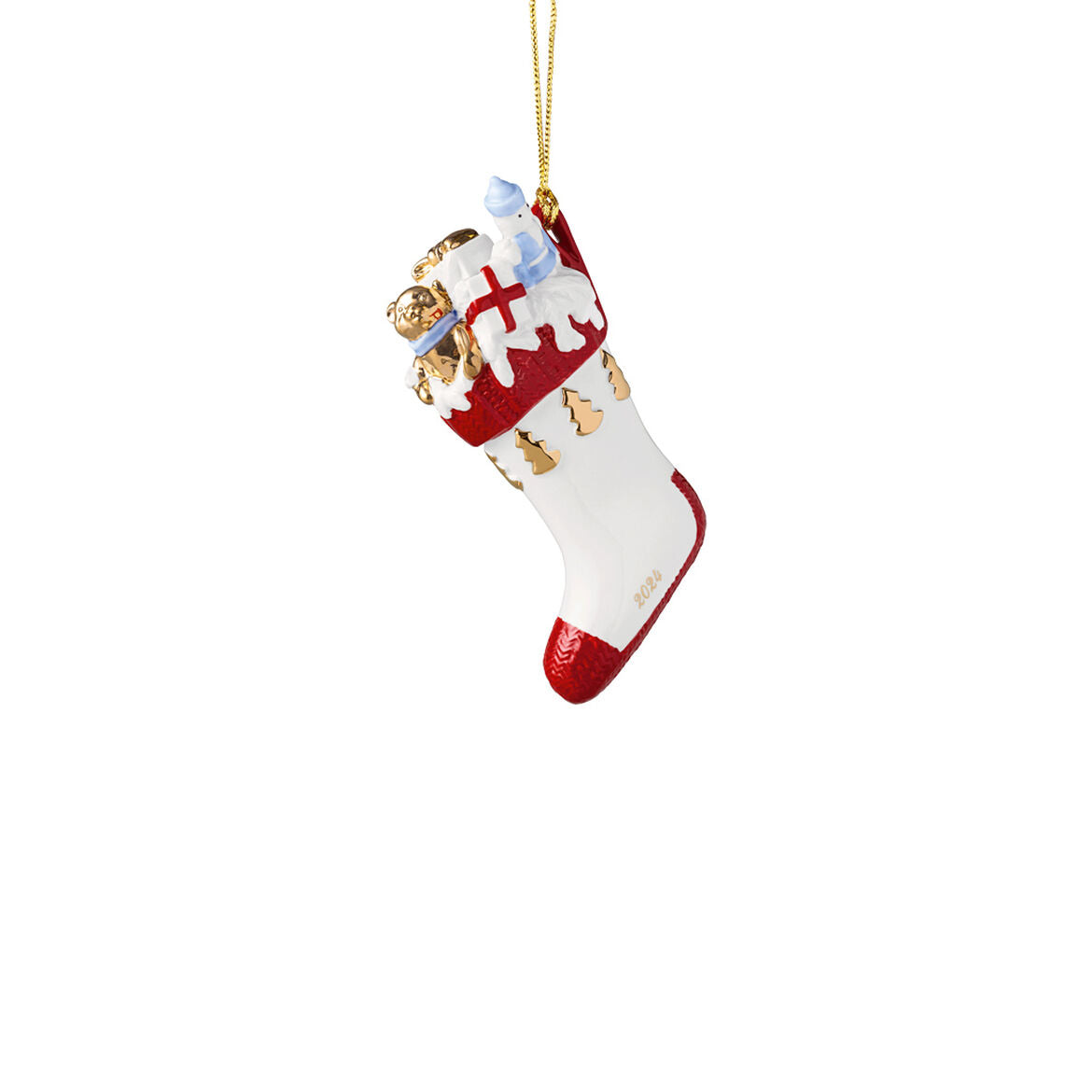 VILLEROY &amp; BOCH Annual Ornaments 2024 Addobbo per Albero di Natale Stivale 13cm Porcellana