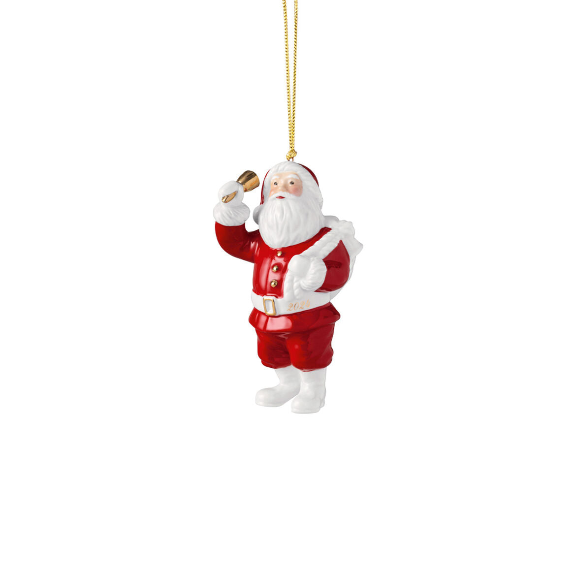 VILLEROY &amp; BOCH Annual Ornaments 2024 Addobbo per Albero di Natale Babbo Natale 10,5cm Porcellana