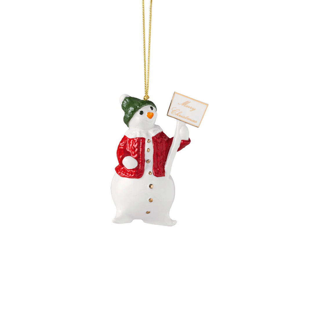 VILLEROY &amp; BOCH Annual Ornaments 2024 Addobbo per Albero di Natale Pupazzo di Neve 9,5cm Porcellana