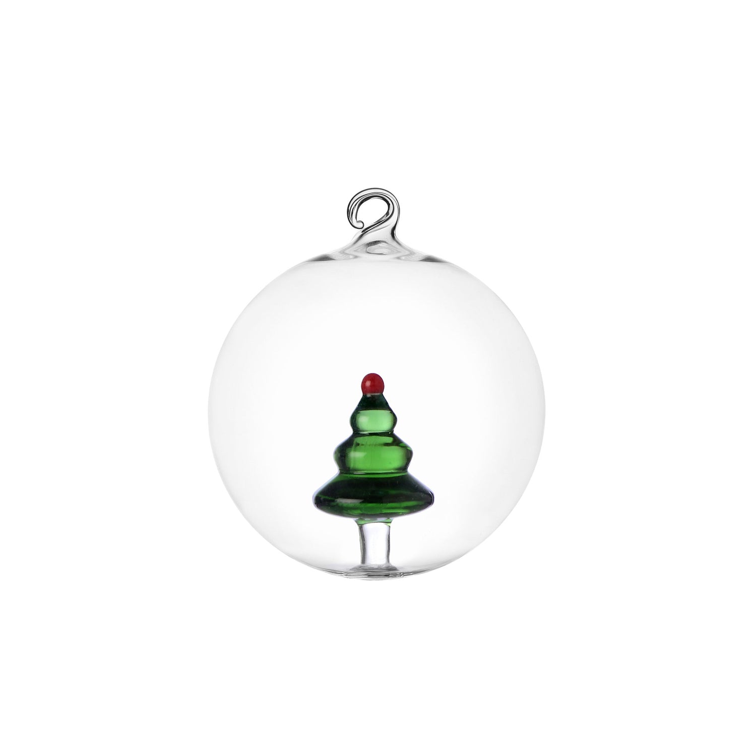 ICHENDORF Woodland Tales Pallina Sfera con Albero di Natale 8cm Vetro Borosilicato