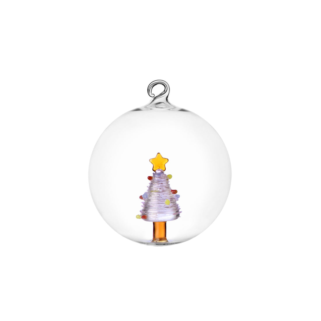 ICHENDORF Christmas Tales Pallina Sfera Albero di Natale Rosa con Stella 8cm Vetro Borosilicato