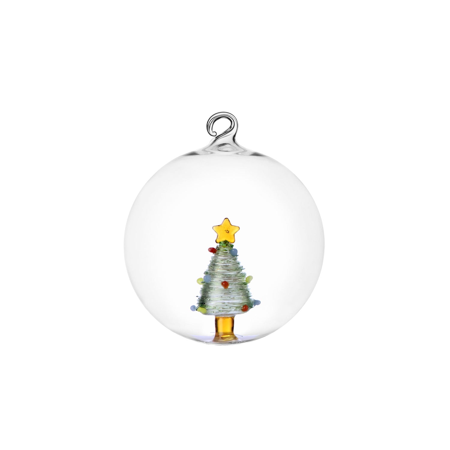 ICHENDORF Christmas Tales Pallina Sfera Albero di Natale Verde con Stella 8cm Vetro Borosilicato