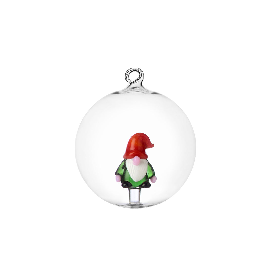 ICHENDORF Christmas Tales Pallina Sfera con Gnomo 8cm Vetro Borosilicato