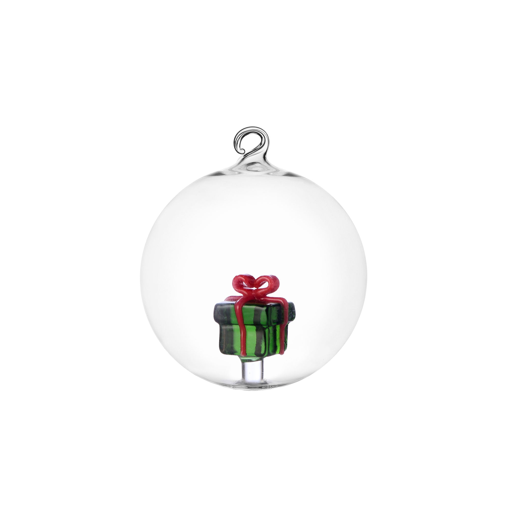 ICHENDORF Christmas Tales Pallina Sfera con Regalo 8cm Vetro Borosilicato