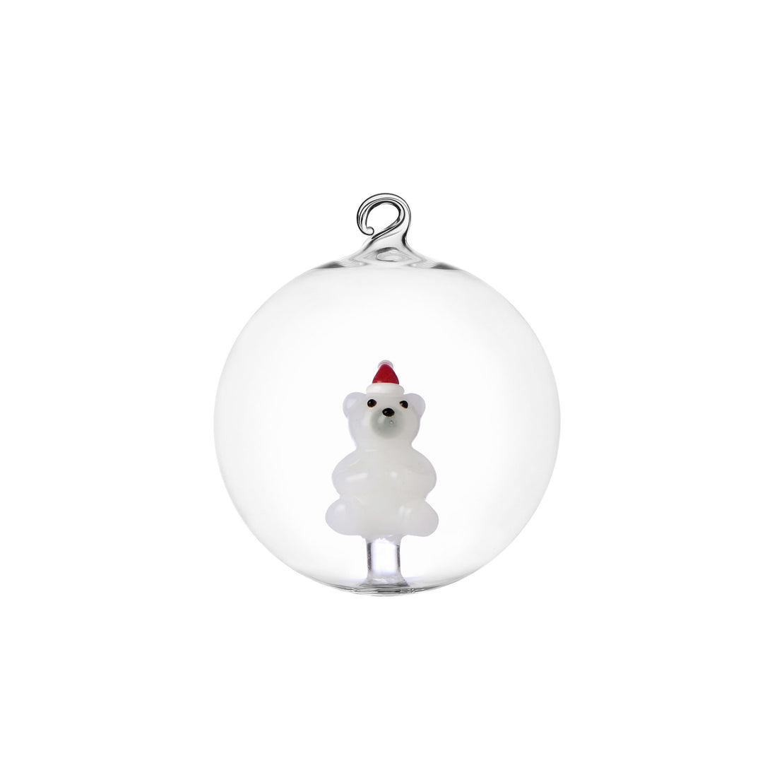 ICHENDORF Christmas Tales Pallina Sfera con Orso 8cm Vetro Borosilicato