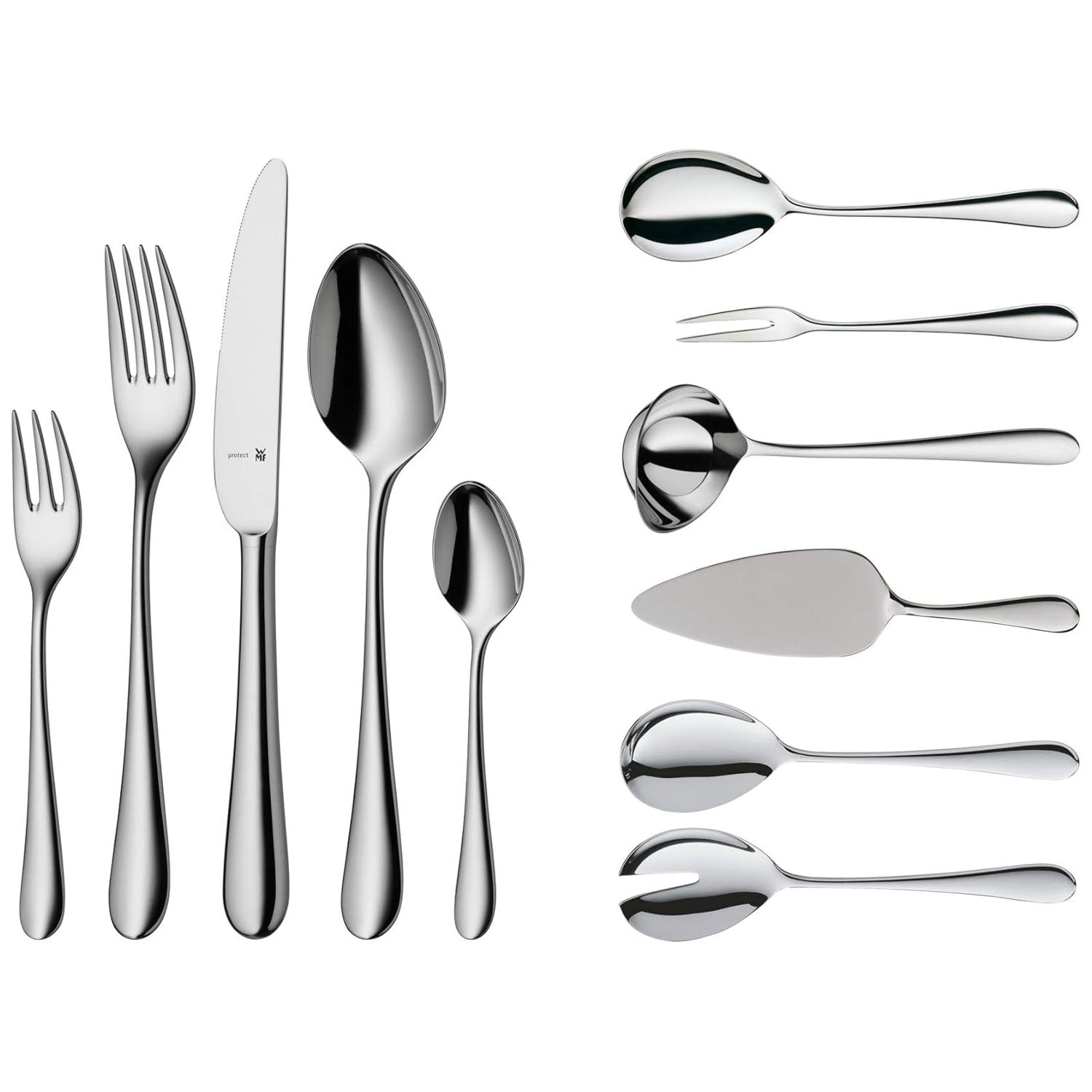 WMF Merit Servizio Tavola Posate Set 66 Pezzi 12 Persone Acciaio Inox 18/10 Cromargan Protect