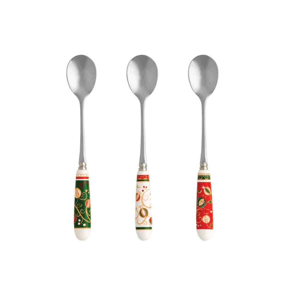 BRANDANI Festa Time Set of 6 Stainless Steel Christmas Coffee Spoons