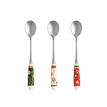 BRANDANI Festa Time Set of 6 Stainless Steel Christmas Coffee Spoons