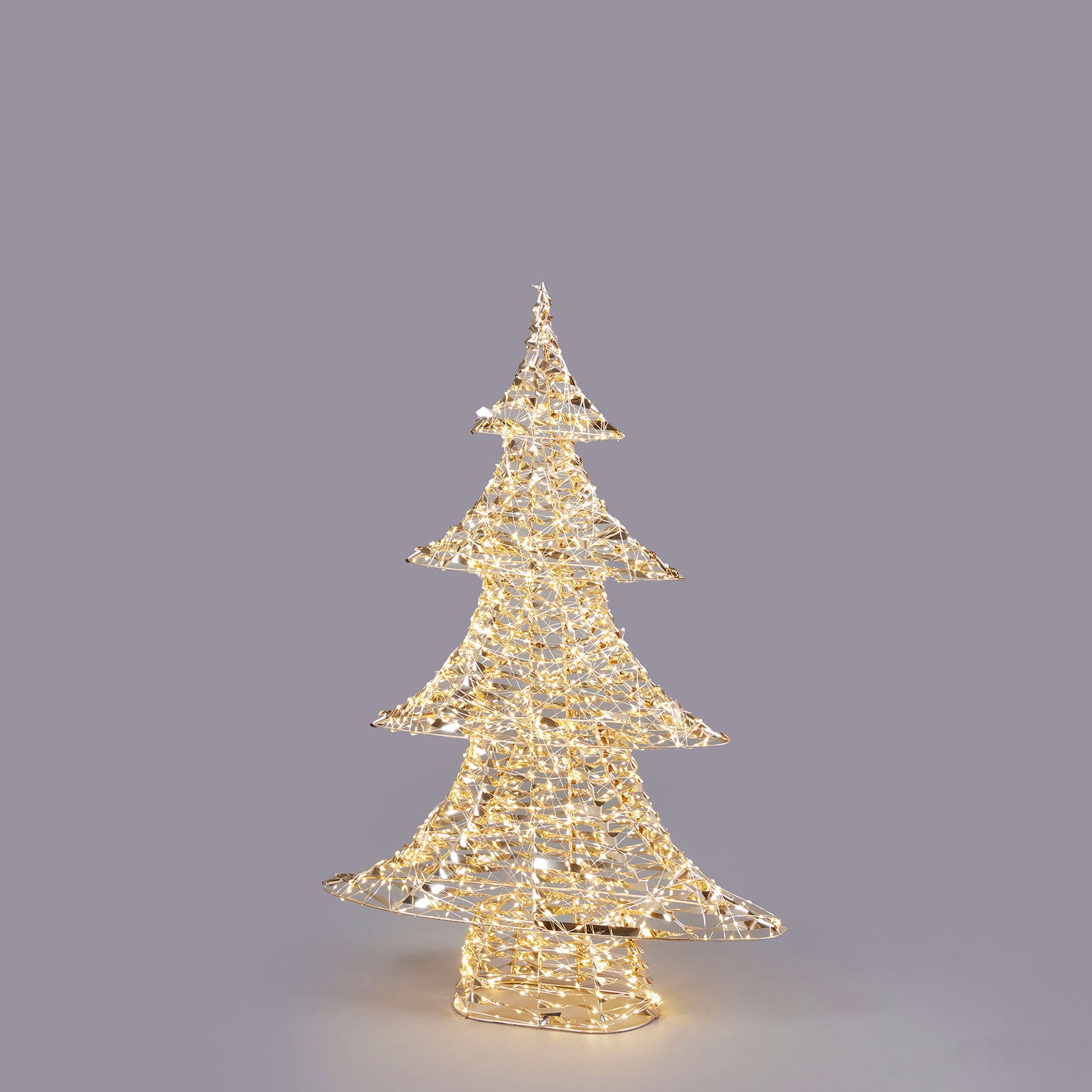 EDG Enzo De Gasperi Albero di Natale Stripes Luminoso Oro 1440 MicroLED 98x65cm Metallo Decorazione Natalizia