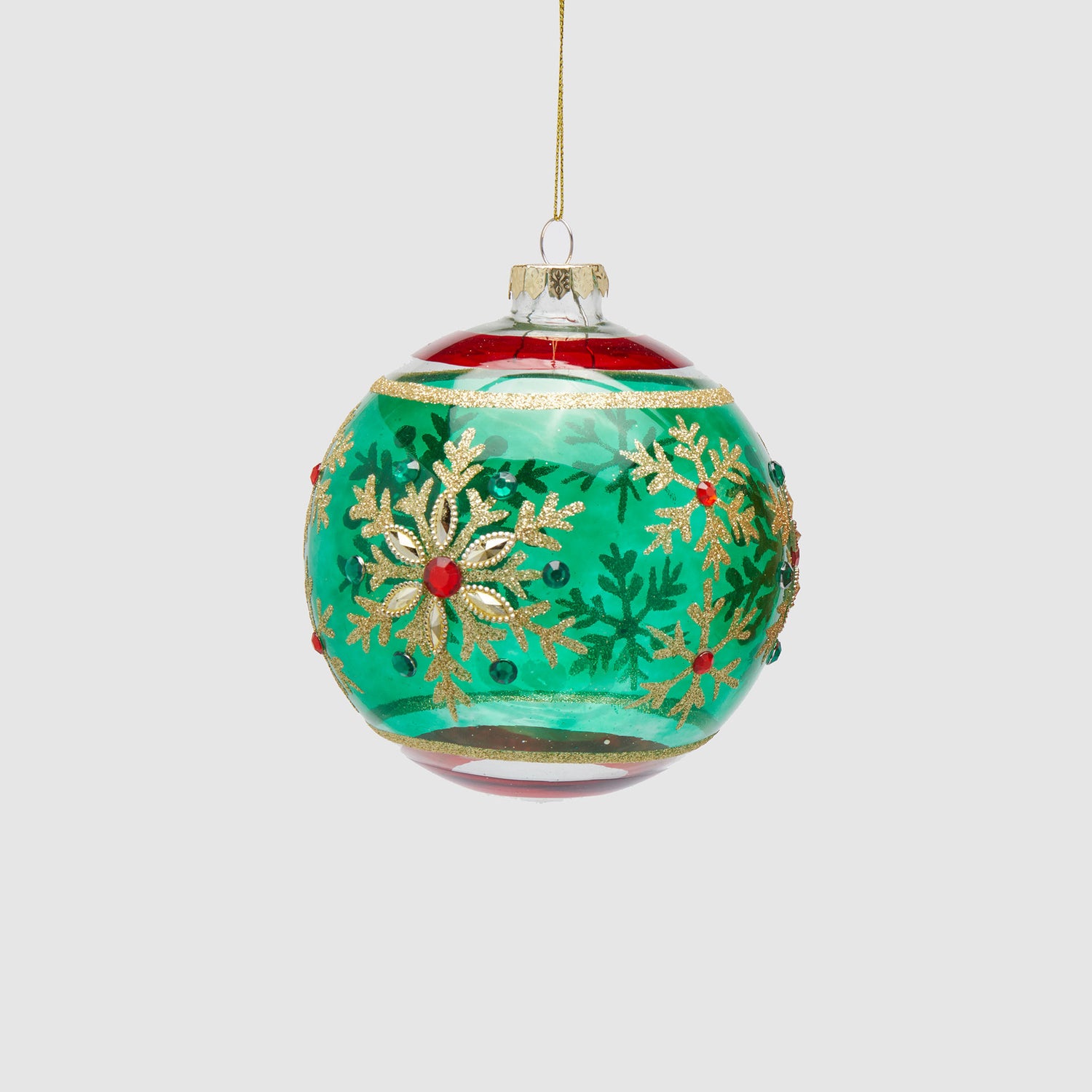 EDG Enzo De Gasperi Sfera Pallina per Albero di Natale Fiocconeve 12cm Verde Vetro