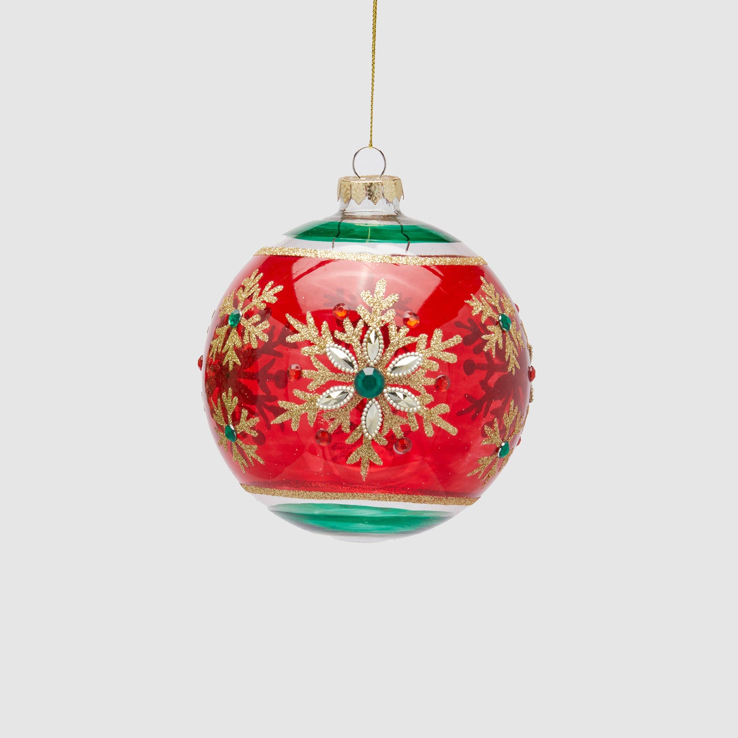 EDG Enzo De Gasperi Sfera Pallina per Albero di Natale Fiocconeve 12cm Rosso Vetro