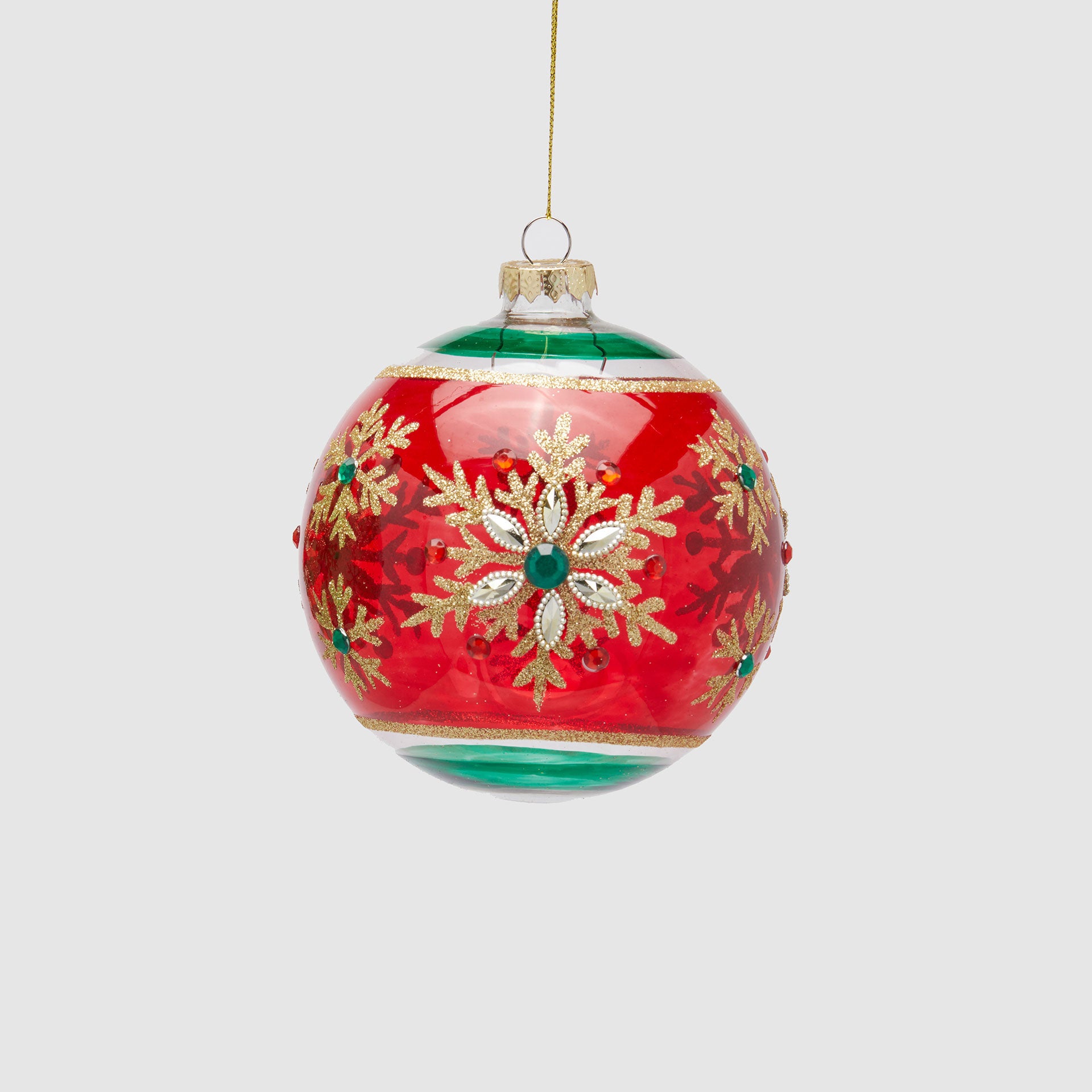 EDG Enzo De Gasperi Sfera Pallina per Albero di Natale Fiocconeve 12cm Rosso Vetro