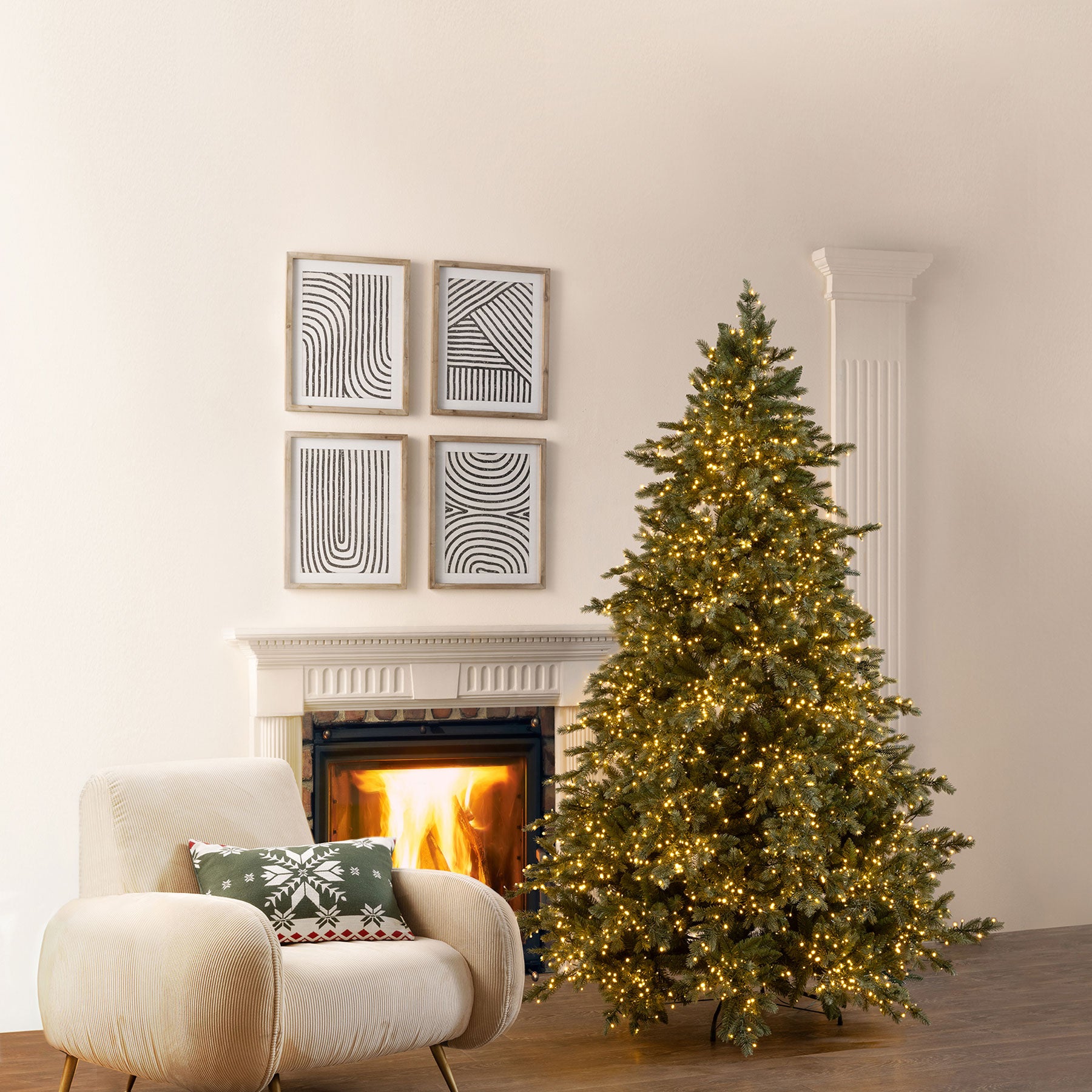 EDG Enzo De Gasperi Albero di Natale Pino Argentato 210x149cm con 4000 LED Realistico Natural 3499 Rami